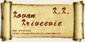Kovan Krivčević vizit kartica